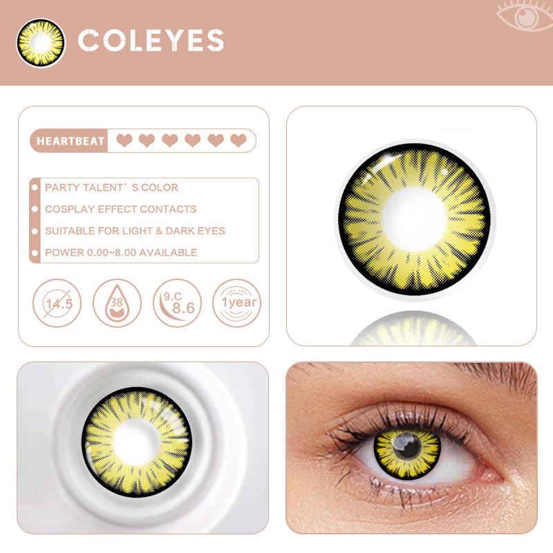 Coleyes Miracle Times Yellow Yearly Prescription Colored Contacts