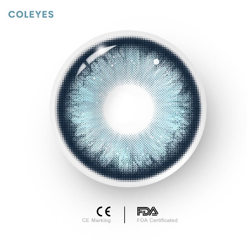 Coleyes Glittering Blue Yearly Prescription Colored Contacts