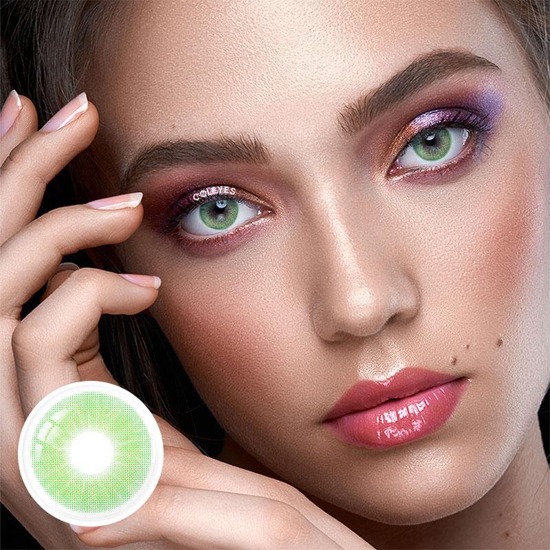 Coleyes Polar Lights YellowGreen Yearly Prescription Colored Contacts-Coleyes