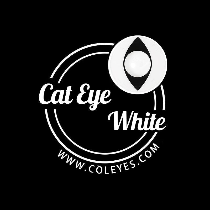 Coleyes Cat Eye White Yearly Prescription Colored Contacts-Coleyes