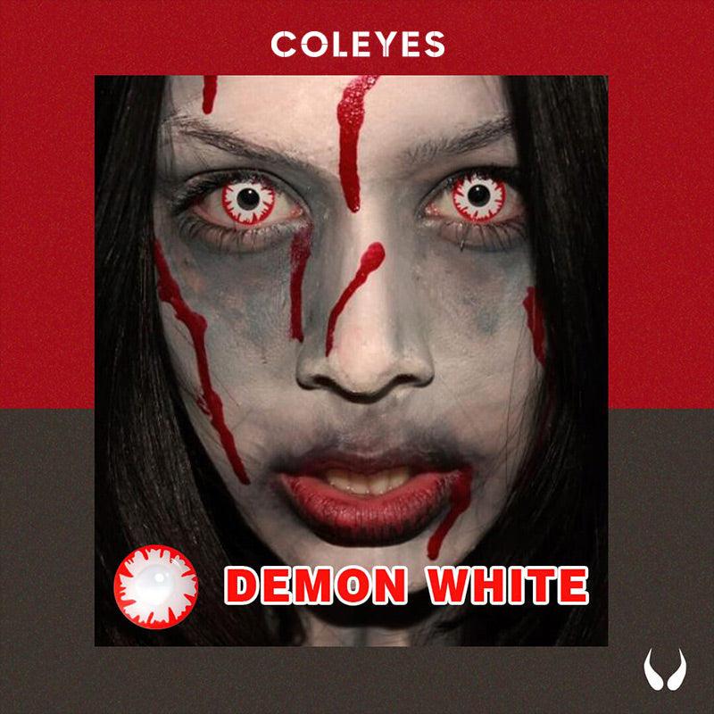 Coleyes Demon White Yearly Prescription Colored Contacts-Coleyes