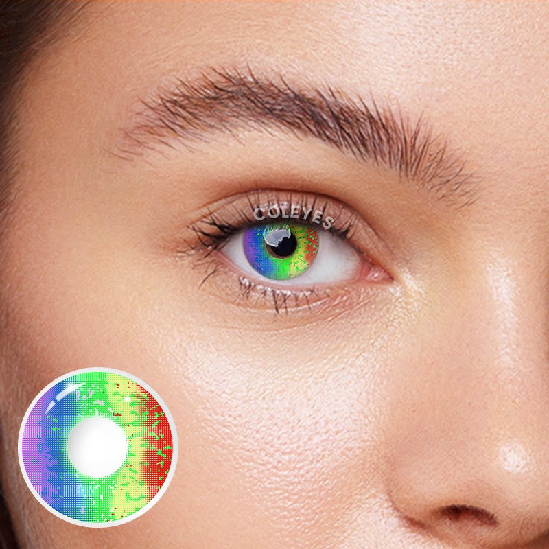 Coleyes Multi Rainbow Yearly Prescription Colored Contacts