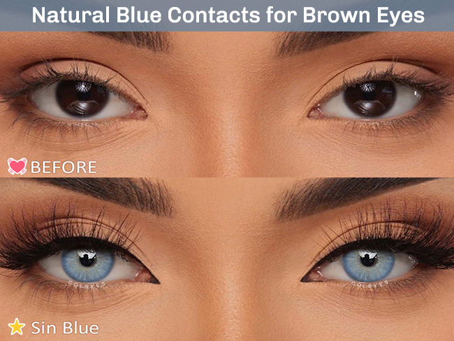 Natural Blue Contacts for Brown Eyes
