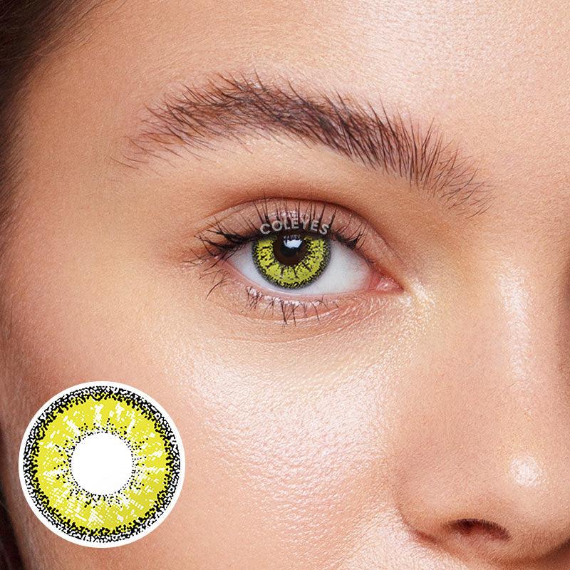 Coleyes Snowflakes Yellow Yearly Colored Contacts-Coleyes