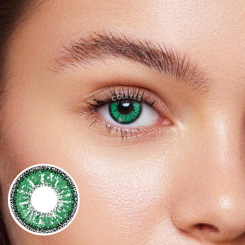 Coleyes Snowflakes MediumSeaGreen Yearly Prescription Colored Contacts