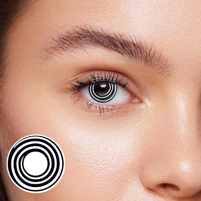 Coleyes Black White Spiral Yearly Colored Contacts