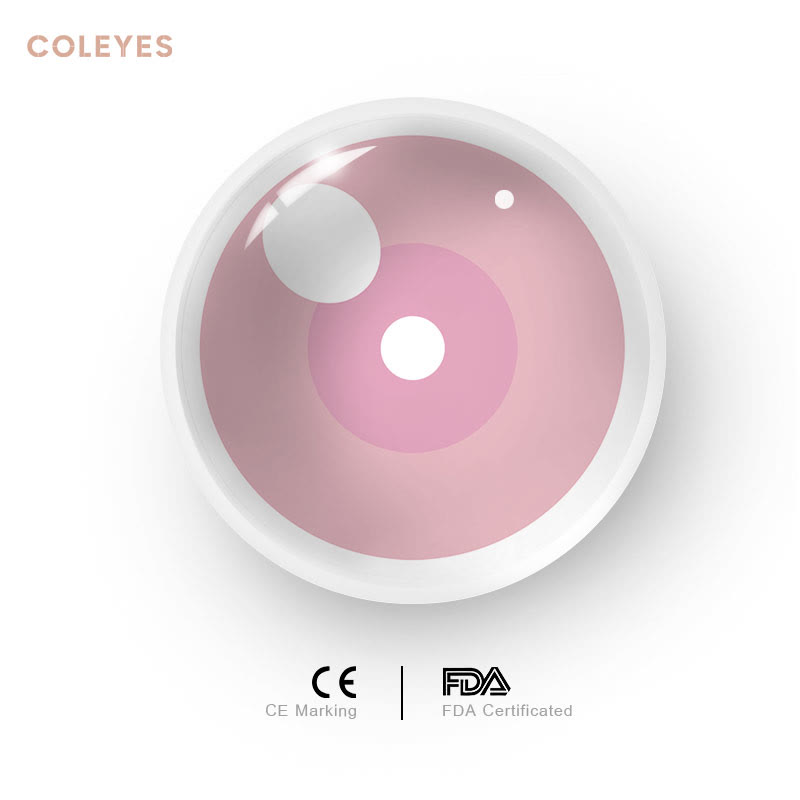 Coleyes Cloud Rim Pink Prescription Yearly Colored Contacts