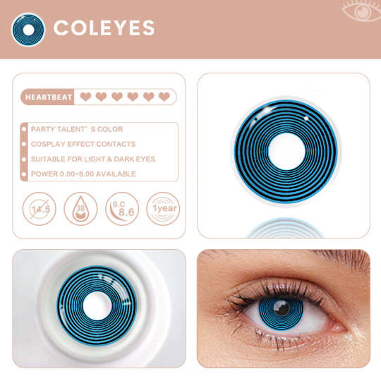 Coleyes Swirl Blue Yearly Prescription Colored Contacts