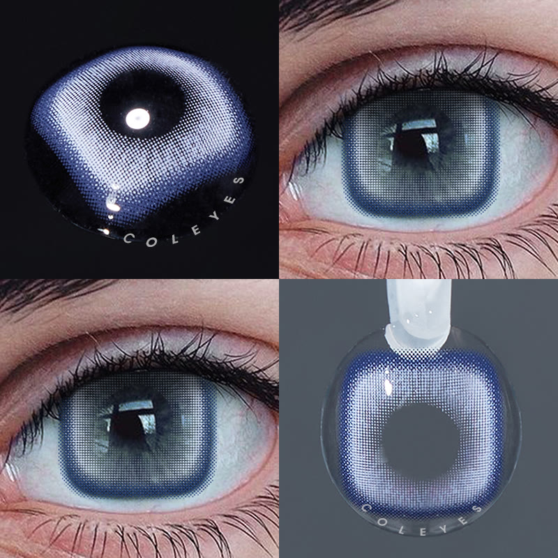 Coleyes Square Blue Yearly Prescription Colored Contacts