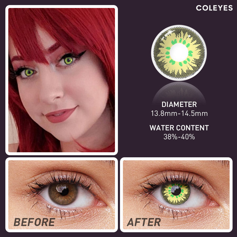 Coleyes Orchid Yellow Yearly Prescription Colored Contacts