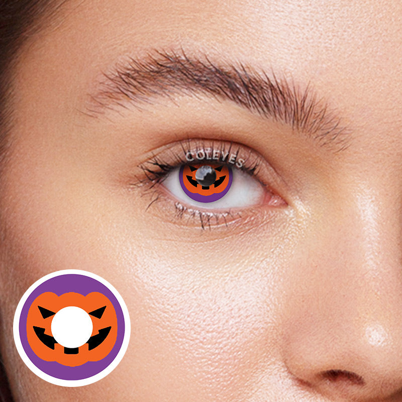 Coleyes Halloween Pumpkin Orange Yearly Prescription Colored Contacts-Coleyes