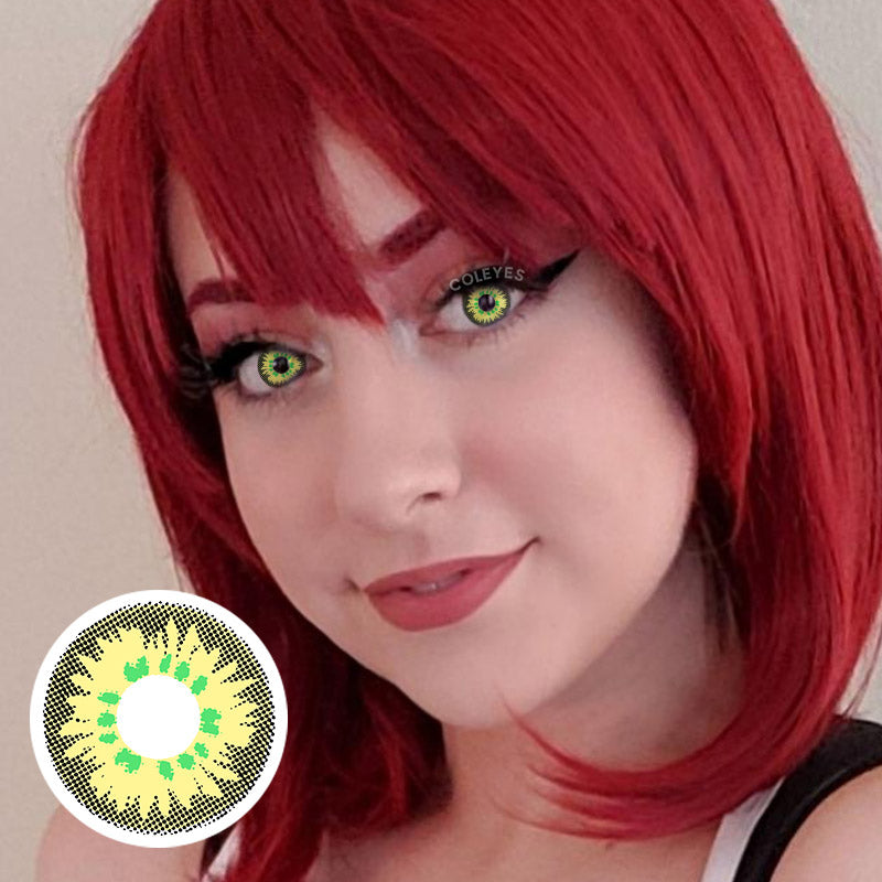 Coleyes Orchid Yellow Yearly Prescription Colored Contacts