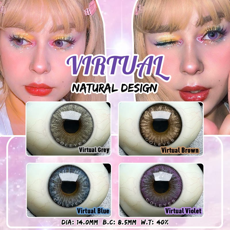 Coleyes Virtual Brown Yearly Prescription Colored Contacts