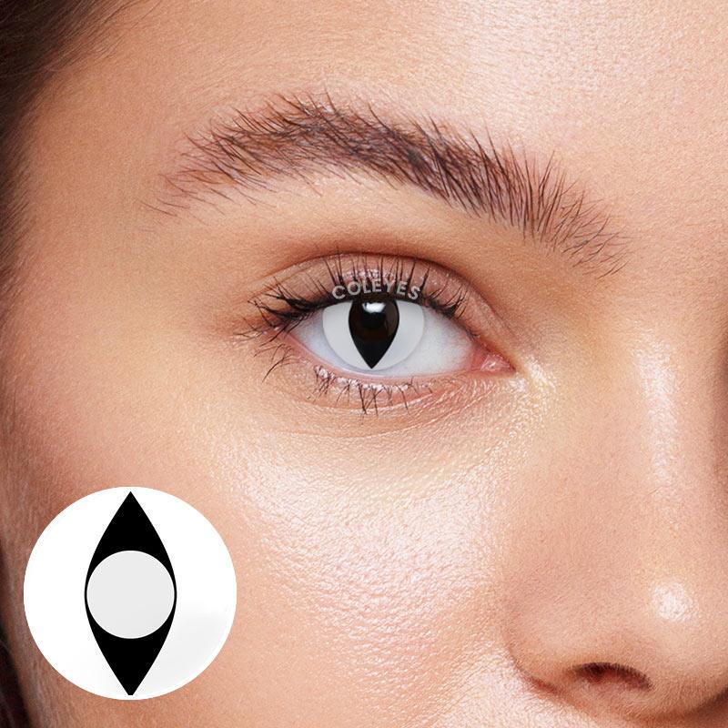 Coleyes Cat Eye White Yearly Prescription Colored Contacts