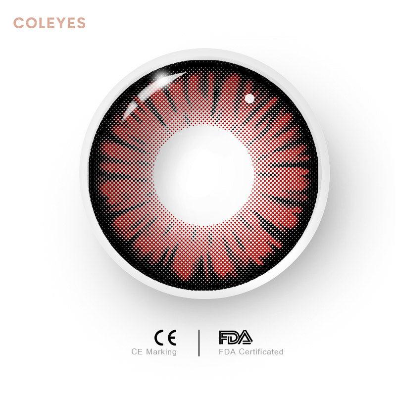 Coleyes Miracle Times Red Yearly Prescription Colored Contacts
