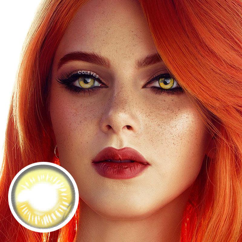 Coleyes Anime Yellow Brown Yearly Prescription Colored Contacts