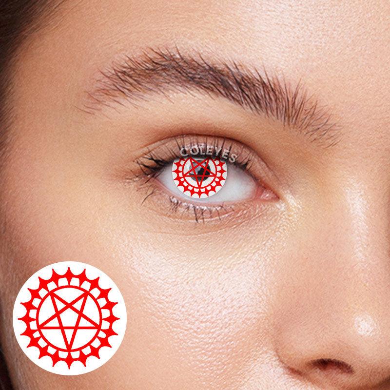 Coleyes Ciel's Red & White Yearly Prescription Colored Contacts-Coleyes