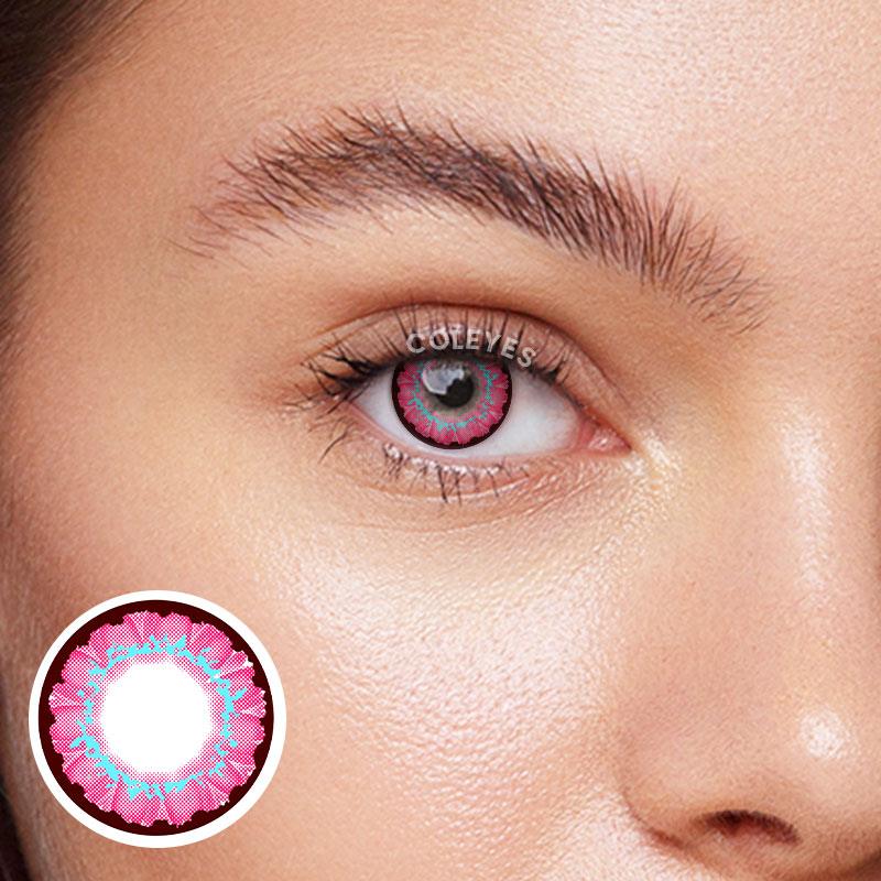 Coleyes Chomper Pink Yearly Prescription Colored Contacts-Coleyes