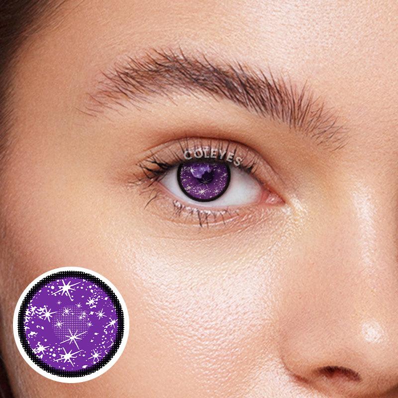 Coleyes Blind Starry Purple Yearly Prescription Colored Contacts