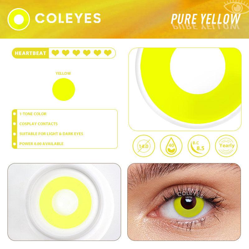 Coleyes Block Yellow Yearly Prescription Colored Contacts