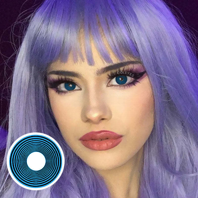 Coleyes Swirl Blue Yearly Prescription Colored Contacts