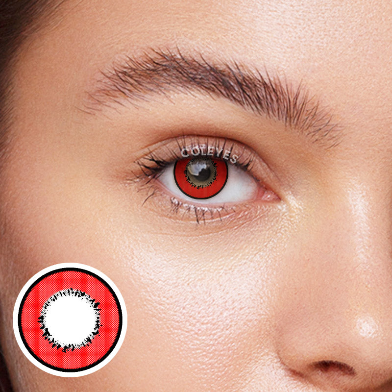 Coleyes Storm Red Yearly Prescription Colored Contacts