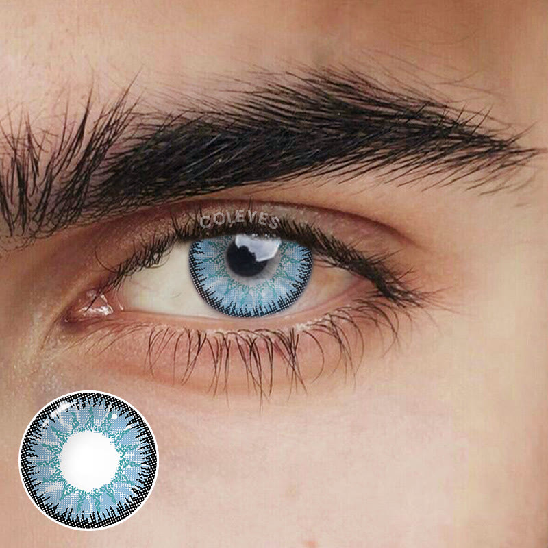 Coleyes Nonno Blue Men Yearly Prescription Colored Contacts