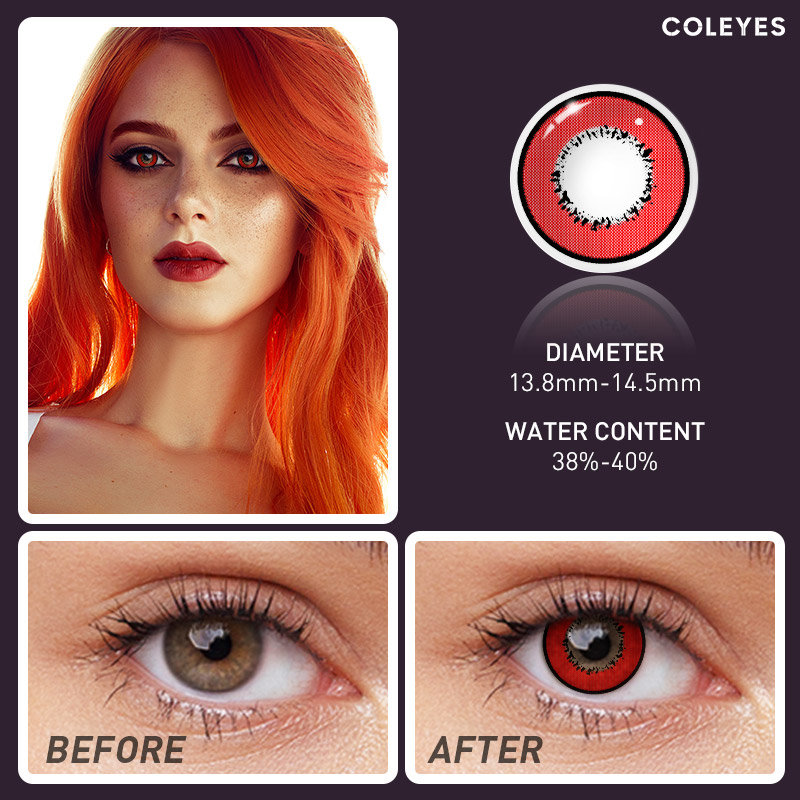 Coleyes Storm Red Yearly Prescription Colored Contacts