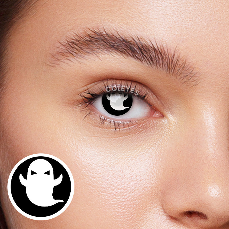 Coleyes Halloween Ghost Black Yearly Prescription Colored Contacts-Coleyes