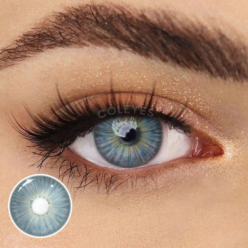Coleyes New York Blue Fiesta MagnificentSteelBlue Yearly Prescription Colored Contacts-Coleyes