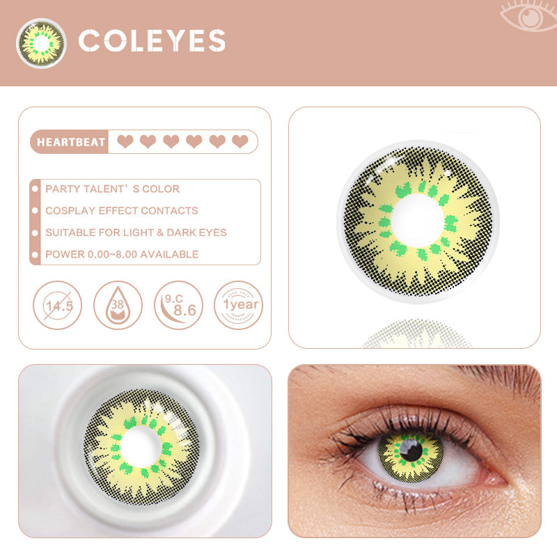 Coleyes Orchid Yellow Yearly Prescription Colored Contacts