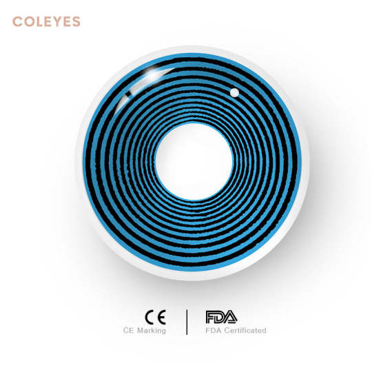 Coleyes Swirl Blue Yearly Prescription Colored Contacts