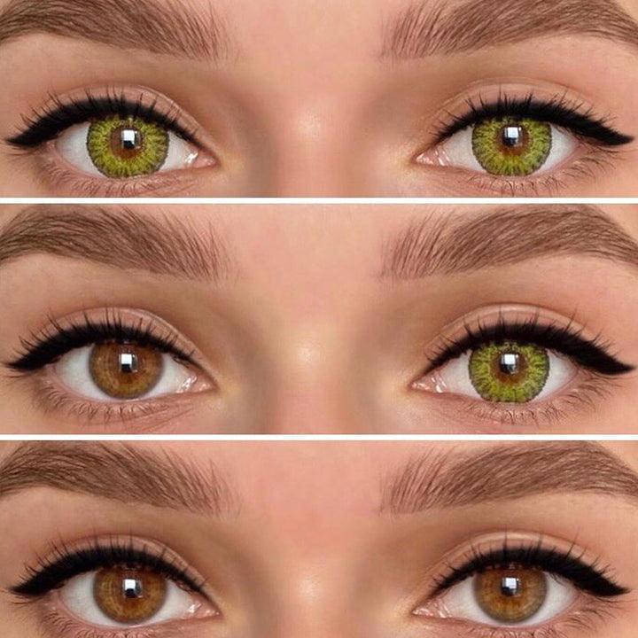 Coleyes 3 Tone Gemstone Green Yearly Prescription Colored Contacts-Coleyes
