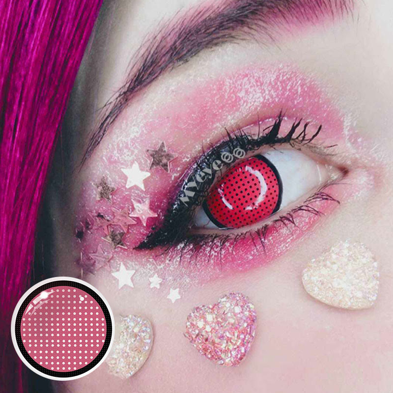 MYEYEBB Blind Red Manson Mesh Cosplay Colored Contact Lenses-MYEYEBB
