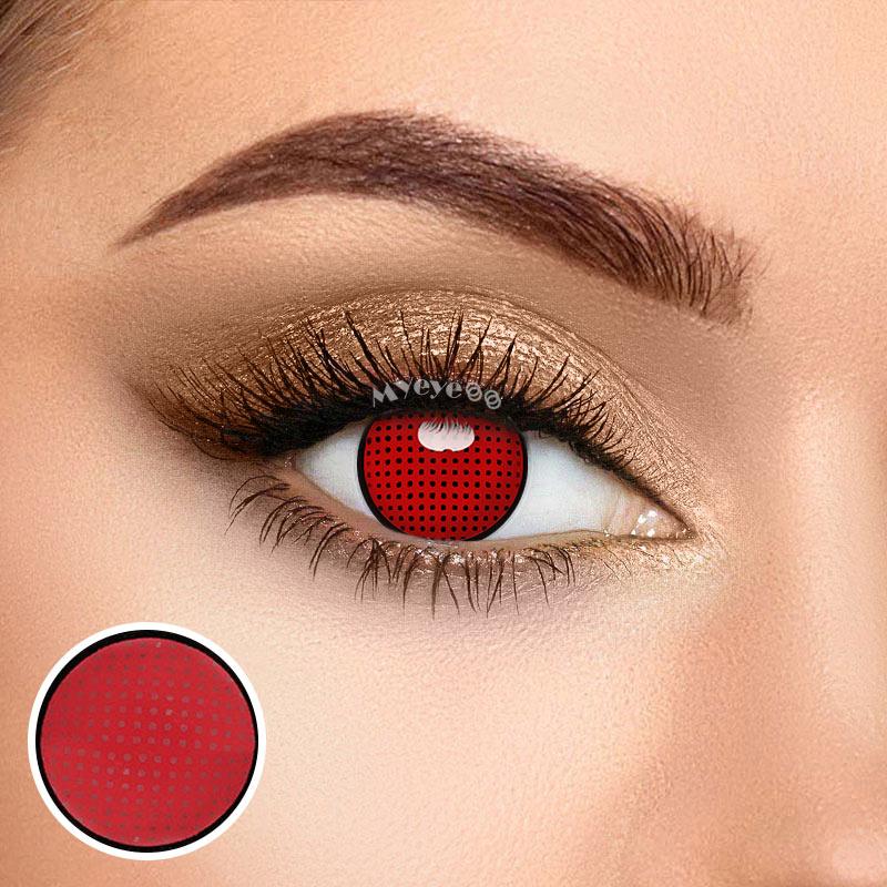 MYEYEBB Blind Red Manson Mesh Cosplay Colored Contact Lenses