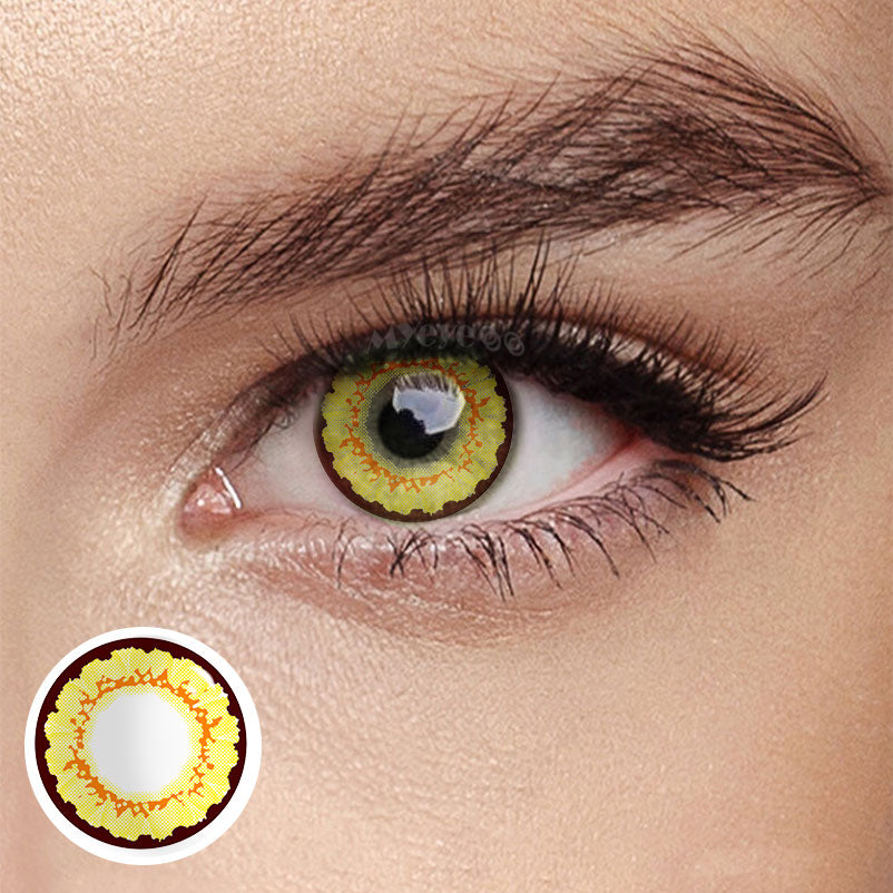 MYEYEBB Sunflower Yellow Brown Cosplay Colored Contact Lenses-MYEYEBB
