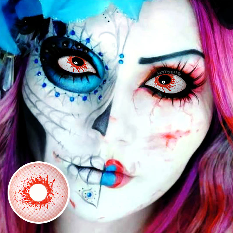 MYEYEBB Bloody Zombie Sclera Cosplay Colored Contact Lenses