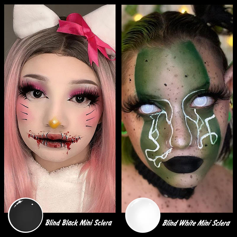 MYEYEBB Blind Black Mini Sclera Cosplay Colored Contact Lenses
