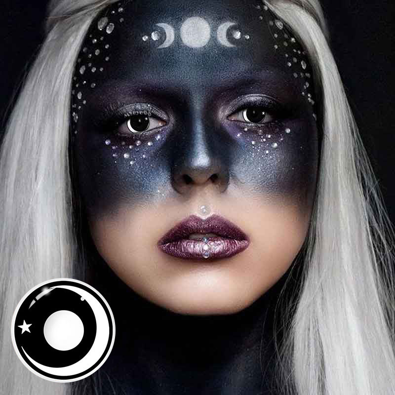 MYEYEBB Moon Star White Cosplay Colored Contact Lenses-MYEYEBB