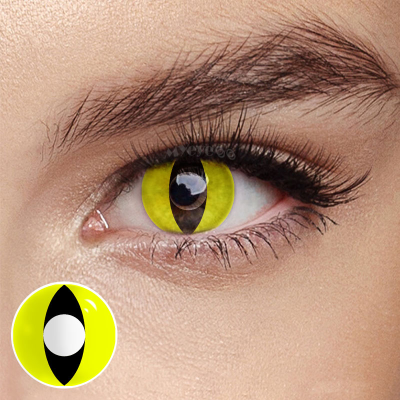 MYEYEBB Yellow Cat Eyes Cosplay Colored Contact Lenses-MYEYEBB