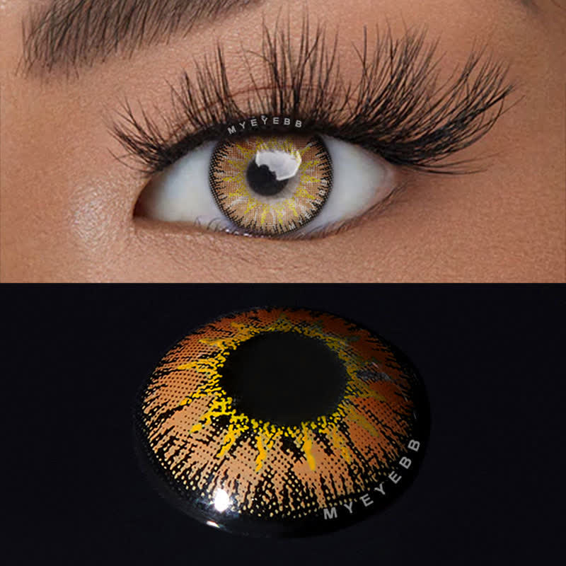 MYEYEBB Wild Nature Orange Brown Colored Contact Lenses