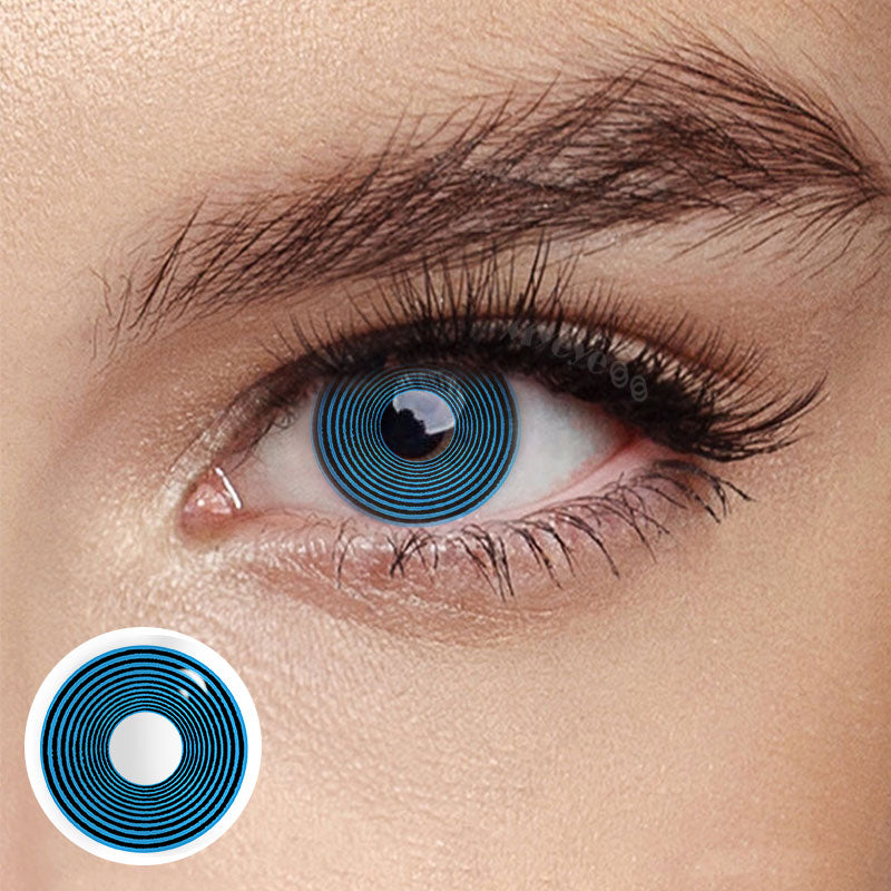 MYEYEBB Blue Swirl Cosplay Colored Contact Lenses