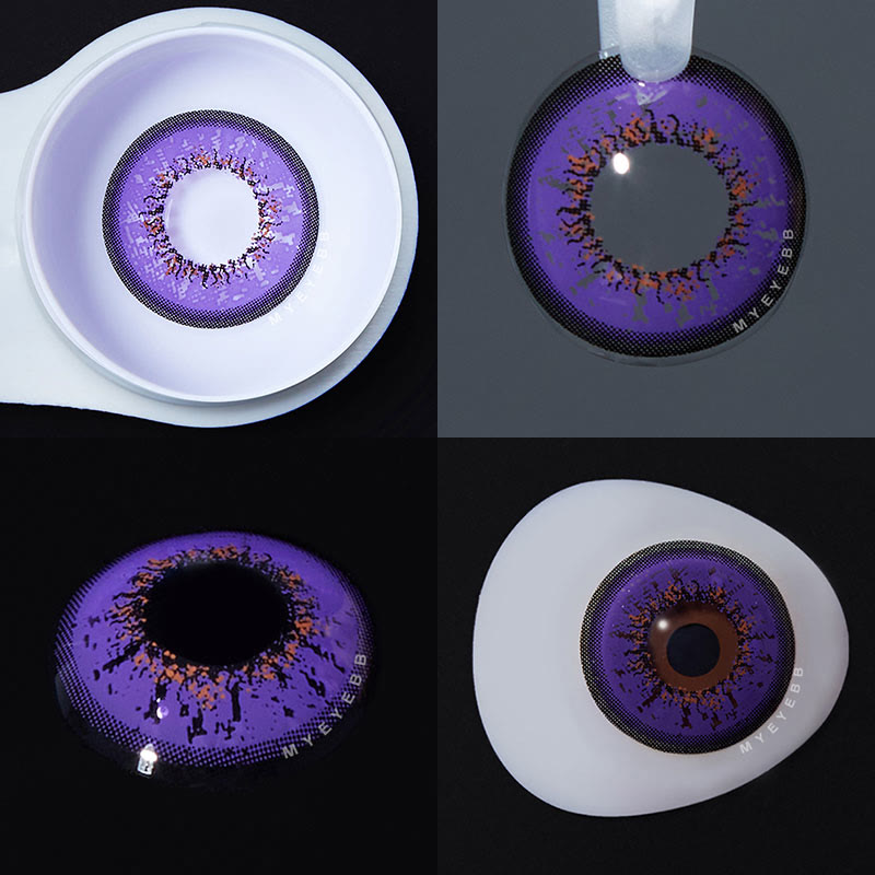 MYEYEBB Genshin Impact Purple Prescription Cosplay Colored Contact Lenses