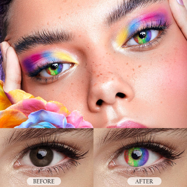 MYEYEBB Pride Day Multi Rainbow Colored Contact Lenses