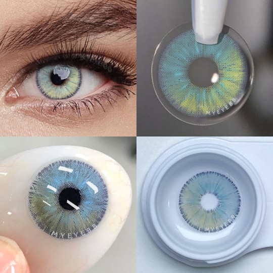 MYEYEBB Urban Blue Prescription Colored Contact Lenses