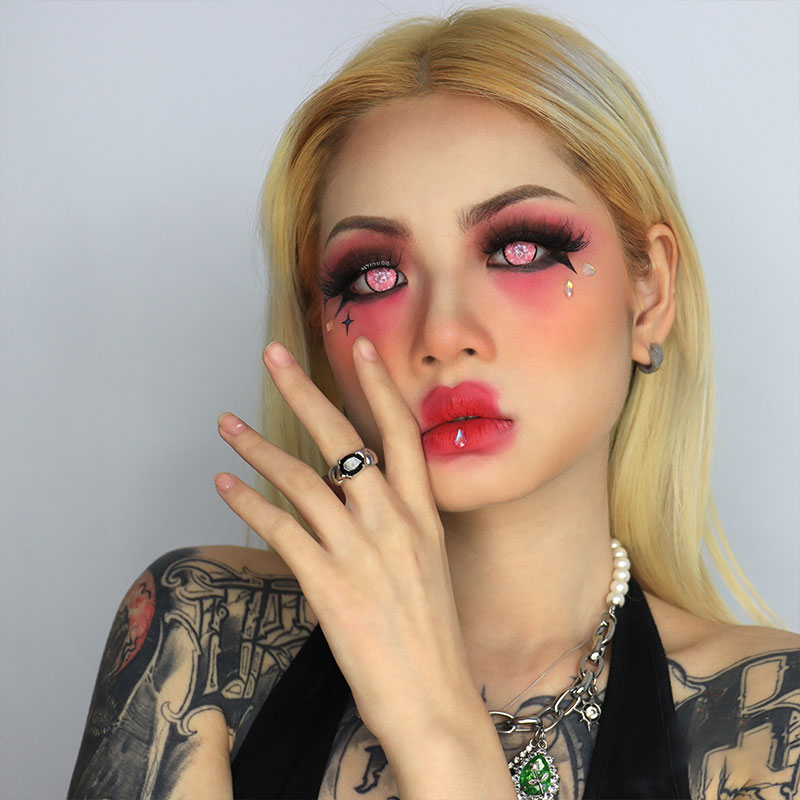 MYEYEBB Blind Coral Cosplay Colored Contact Lenses-MYEYEBB