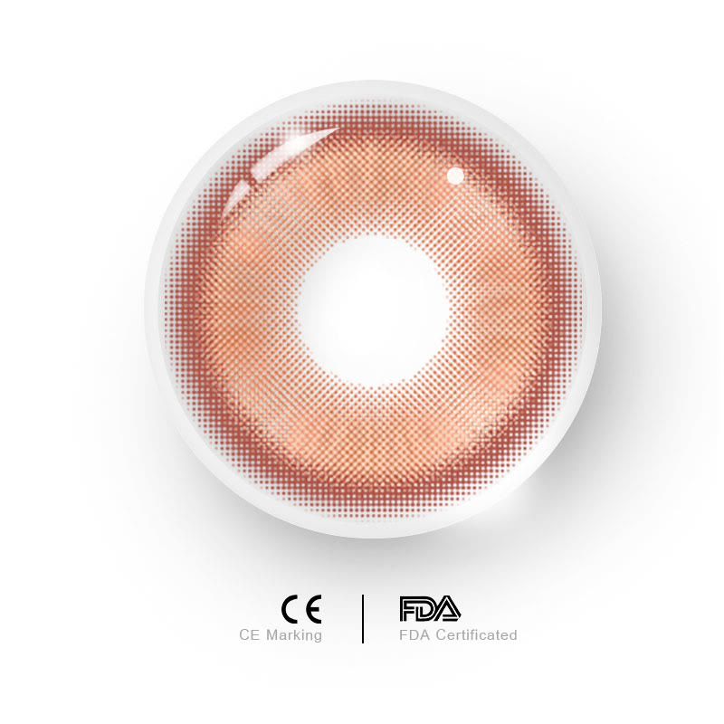 MYEYEBB Magic Coral Orange Brown Prescription Colored Contact Lenses