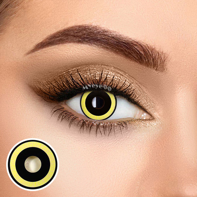 MYEYEBB Nebulos Yellow Cosplay Colored Contact Lenses
