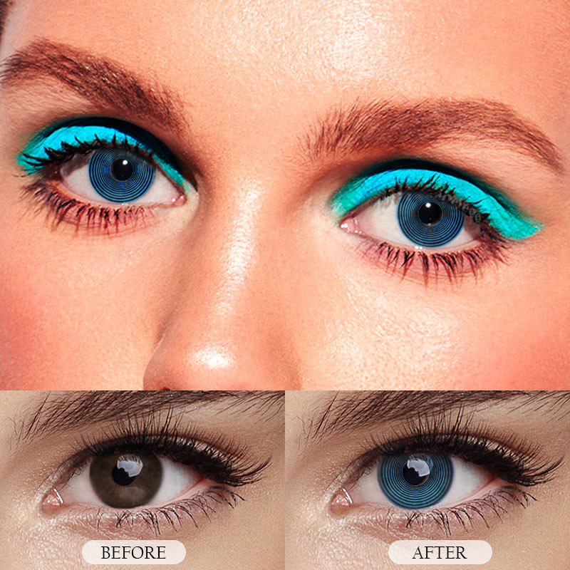 MYEYEBB Blue Swirl Cosplay Colored Contact Lenses