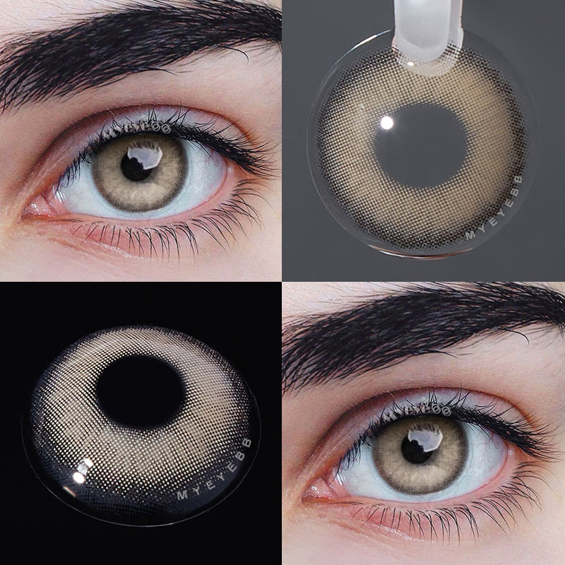 MYEYEBB Fox's Eye Brown Prescription Men Colored Contact Lenses